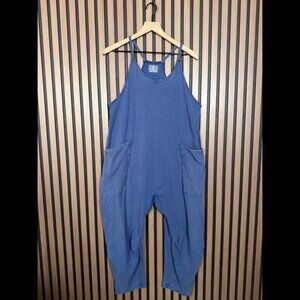 Free People Jumpsuit Womens Blue One Piece FP Movement Hot Short Jersey Fabric